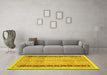 Machine Washable Oriental Yellow Modern Rug in a Living Room, wshabs2633yw