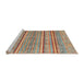 Sideview of Machine Washable Abstract Chestnut Red Rug, wshabs2634