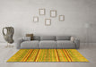 Machine Washable Oriental Yellow Modern Rug in a Living Room, wshabs2634yw