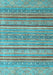 Machine Washable Oriental Light Blue Modern Rug, wshabs2634lblu