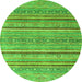 Round Oriental Green Modern Rug, abs2634grn