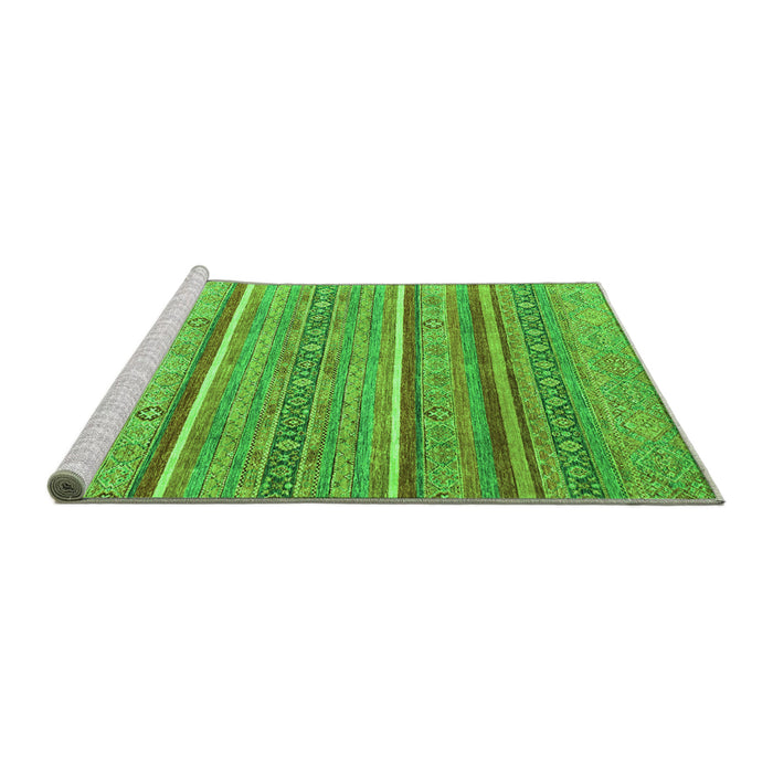 Sideview of Machine Washable Oriental Green Modern Area Rugs, wshabs2634grn