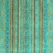 Square Machine Washable Oriental Turquoise Modern Area Rugs, wshabs2634turq