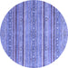 Round Oriental Blue Modern Rug, abs2634blu