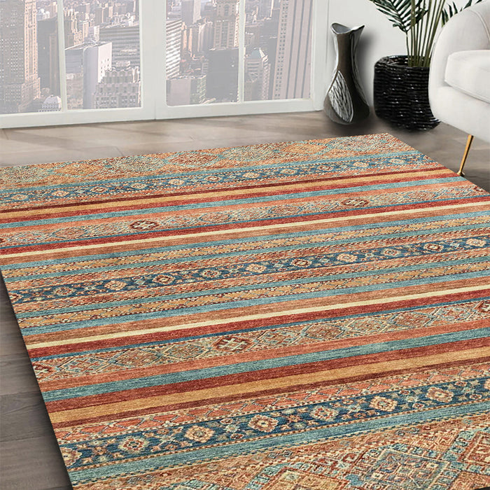 Abstract Chestnut Red Oriental Rug in Family Room, abs2634