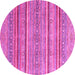 Round Oriental Pink Modern Rug, abs2634pnk