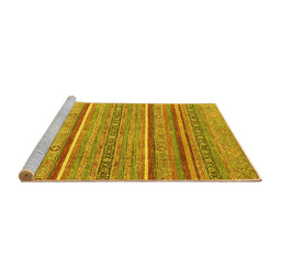 Sideview of Machine Washable Oriental Yellow Modern Rug, wshabs2634yw