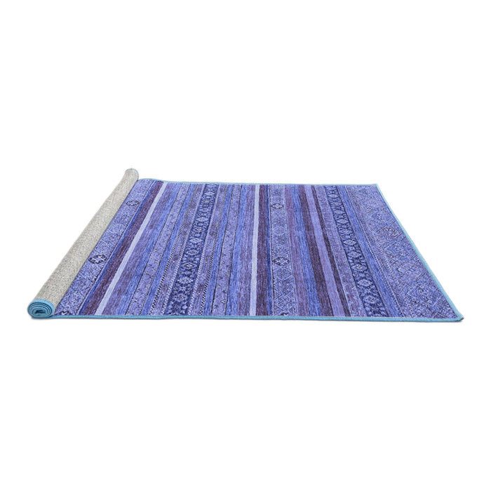 Sideview of Machine Washable Oriental Blue Modern Rug, wshabs2634blu