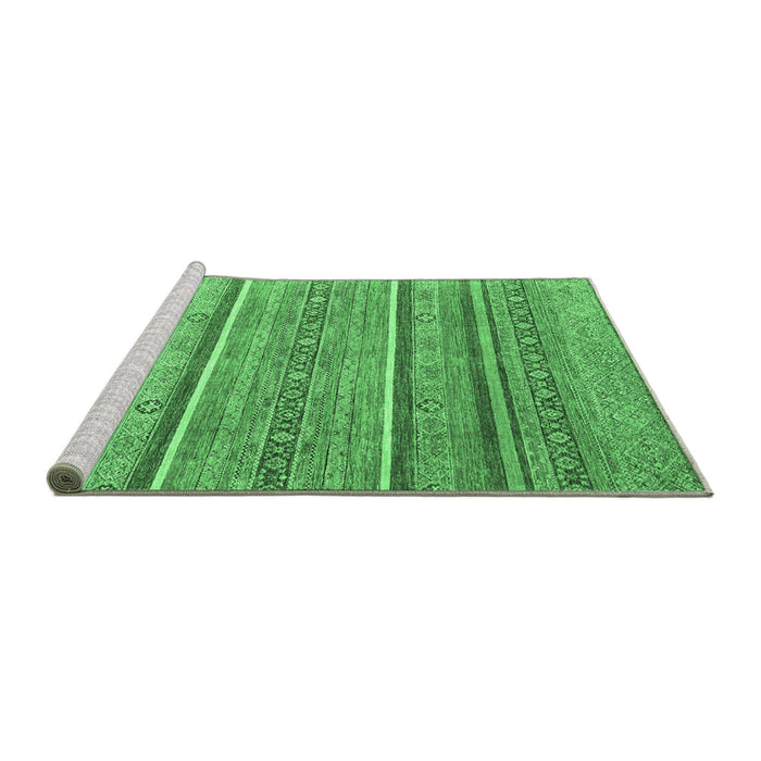 Sideview of Machine Washable Oriental Emerald Green Modern Area Rugs, wshabs2634emgrn