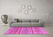 Machine Washable Oriental Pink Modern Rug in a Living Room, wshabs2634pnk