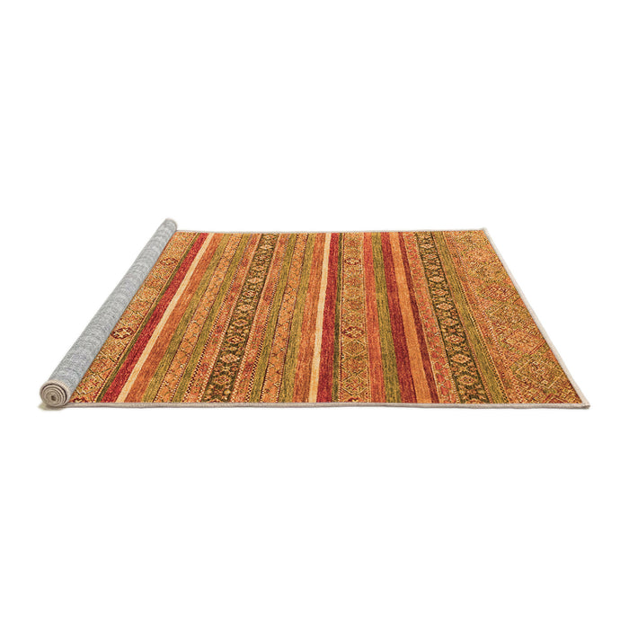 Sideview of Machine Washable Oriental Orange Modern Area Rugs, wshabs2634org