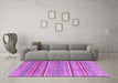 Machine Washable Oriental Purple Modern Area Rugs in a Living Room, wshabs2634pur