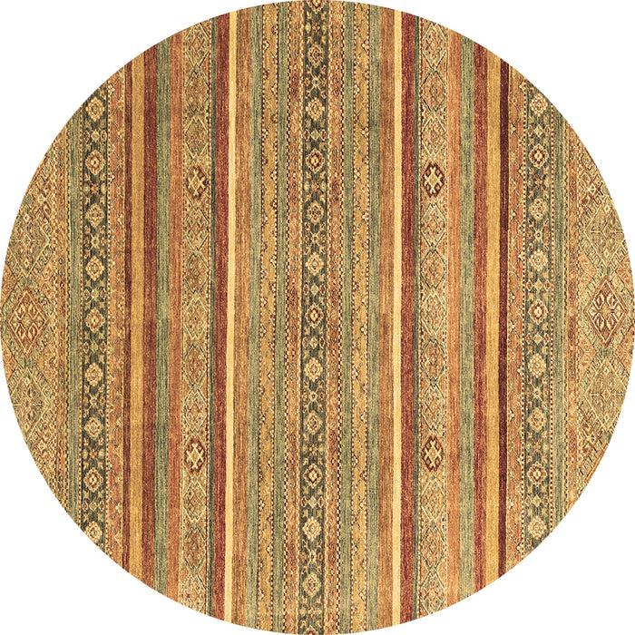 Round Machine Washable Oriental Brown Modern Rug, wshabs2634brn