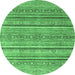 Round Oriental Emerald Green Modern Rug, abs2634emgrn