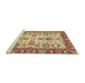 Sideview of Machine Washable Abstract Mustard Yellow Rug, wshabs2635