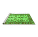 Sideview of Machine Washable Oriental Green Modern Area Rugs, wshabs2635grn