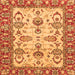 Square Oriental Orange Modern Rug, abs2635org