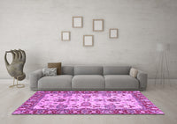 Machine Washable Oriental Purple Modern Rug, wshabs2635pur