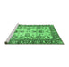 Sideview of Machine Washable Oriental Emerald Green Modern Area Rugs, wshabs2635emgrn