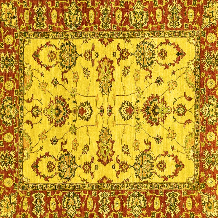 Square Oriental Yellow Modern Rug, abs2635yw
