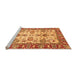 Sideview of Machine Washable Oriental Orange Modern Area Rugs, wshabs2635org