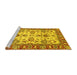 Sideview of Machine Washable Oriental Yellow Modern Rug, wshabs2635yw