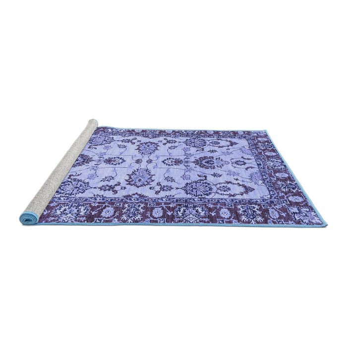 Sideview of Machine Washable Oriental Blue Modern Rug, wshabs2635blu