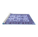 Sideview of Machine Washable Oriental Blue Modern Rug, wshabs2635blu