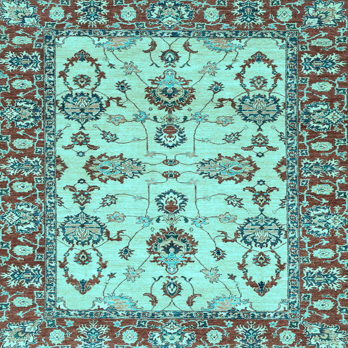 Square Oriental Light Blue Modern Rug, abs2635lblu