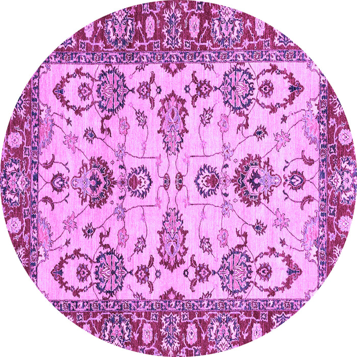Round Machine Washable Oriental Purple Modern Area Rugs, wshabs2635pur