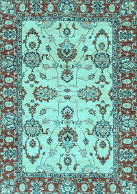 Oriental Light Blue Modern Rug, abs2635lblu