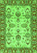 Machine Washable Oriental Green Modern Area Rugs, wshabs2635grn