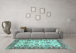 Machine Washable Oriental Light Blue Modern Rug in a Living Room, wshabs2635lblu