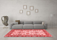 Machine Washable Oriental Red Modern Rug, wshabs2635red