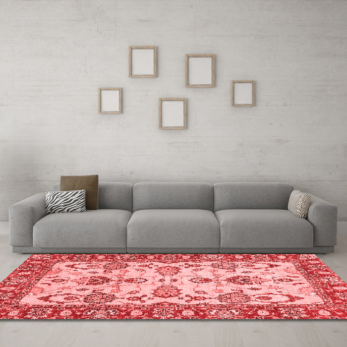 Modern Red Washable Rugs