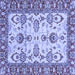 Square Machine Washable Oriental Blue Modern Rug, wshabs2635blu