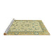 Sideview of Machine Washable Abstract Brass Green Rug, wshabs2636