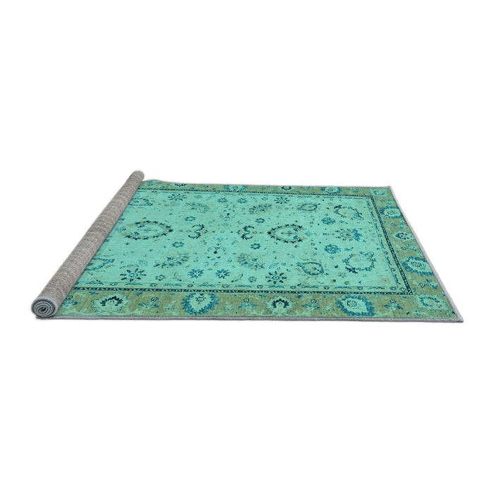 Sideview of Machine Washable Oriental Light Blue Modern Rug, wshabs2636lblu