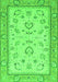 Machine Washable Oriental Green Modern Area Rugs, wshabs2636grn