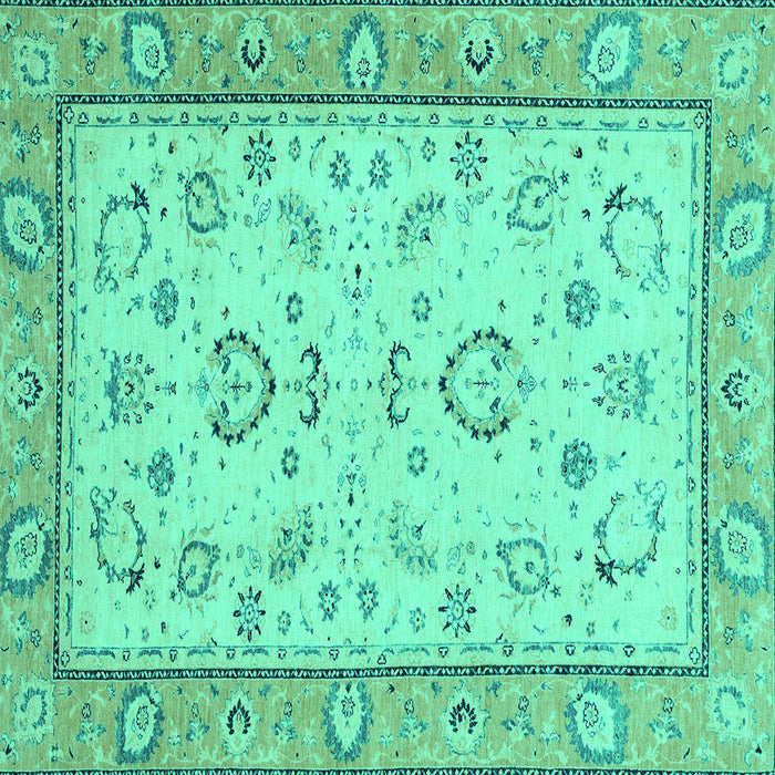 Square Oriental Turquoise Modern Rug, abs2636turq