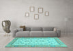 Machine Washable Oriental Light Blue Modern Rug in a Living Room, wshabs2636lblu