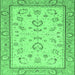 Square Oriental Emerald Green Modern Rug, abs2636emgrn