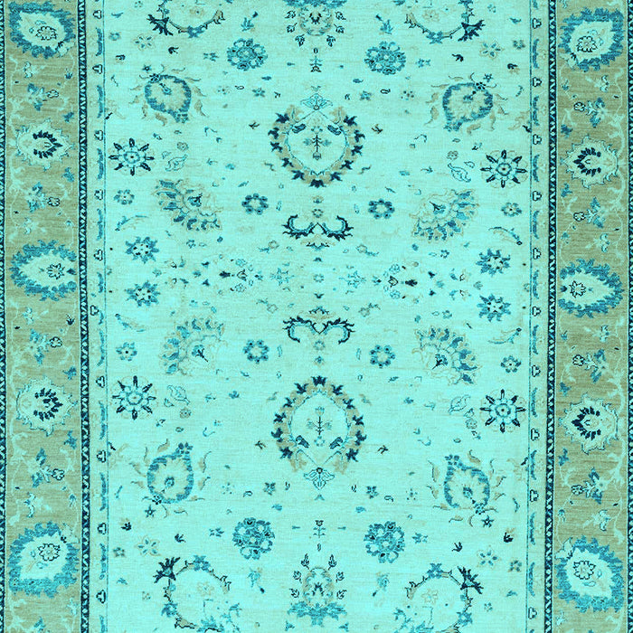 Machine Washable Oriental Light Blue Modern Rug, wshabs2636lblu