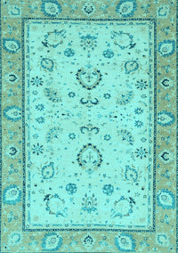 Oriental Light Blue Modern Rug, abs2636lblu