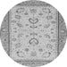 Round Machine Washable Oriental Gray Modern Rug, wshabs2636gry