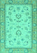 Machine Washable Oriental Turquoise Modern Area Rugs, wshabs2636turq