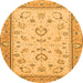 Round Oriental Orange Modern Rug, abs2636org