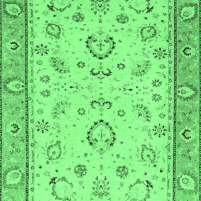 Machine Washable Oriental Emerald Green Modern Area Rugs, wshabs2636emgrn