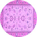 Round Machine Washable Oriental Purple Modern Area Rugs, wshabs2636pur