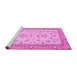 Sideview of Machine Washable Oriental Pink Modern Rug, wshabs2636pnk